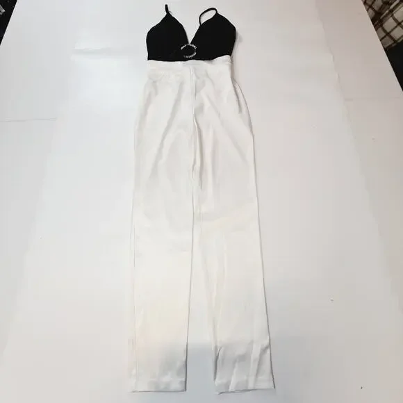 NBD Quenby Jumpsuit in Black & Ivory XS